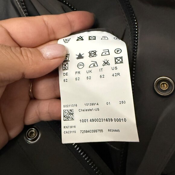 Hugo Boss Gray Military Field Jacket Cinch Waist Full Zip Mens Size 42R - Picture 6 of 10